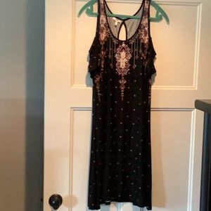 Cold shoulder black dress